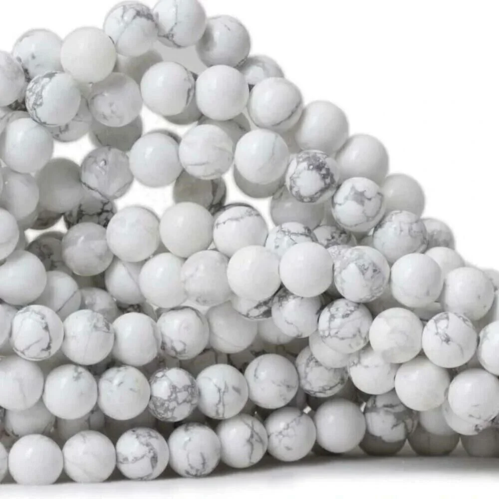 White Howlite Gemstone Beads Round 4mm Bulk Lot 100 pcs